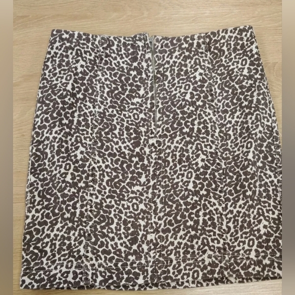 Free People Leopard Print Denim Mini Skirt - Picture 4 of 5